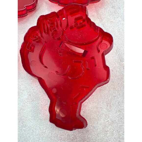 Vintage variety Santa Claus Cookie CuttersRed plastic lot of 7 - Picture 4 of 9